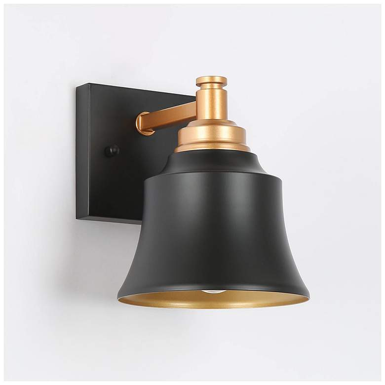Image 3 Indus 1-Light 5.9" Wide Black and Gold Bath Light more views