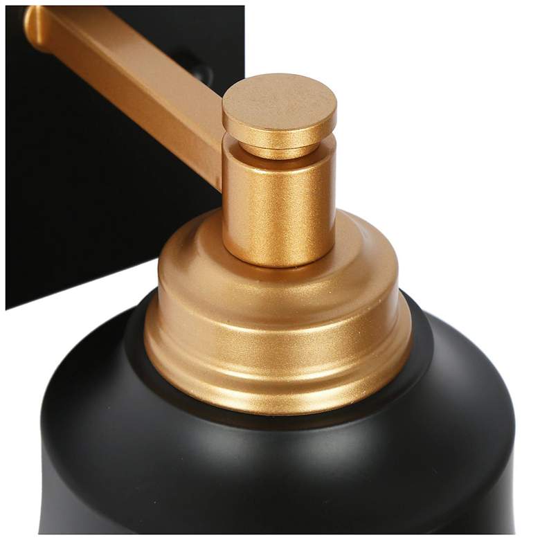 Image 4 Indus 1-Light 5.9" Wide Black and Gold Bath Light more views