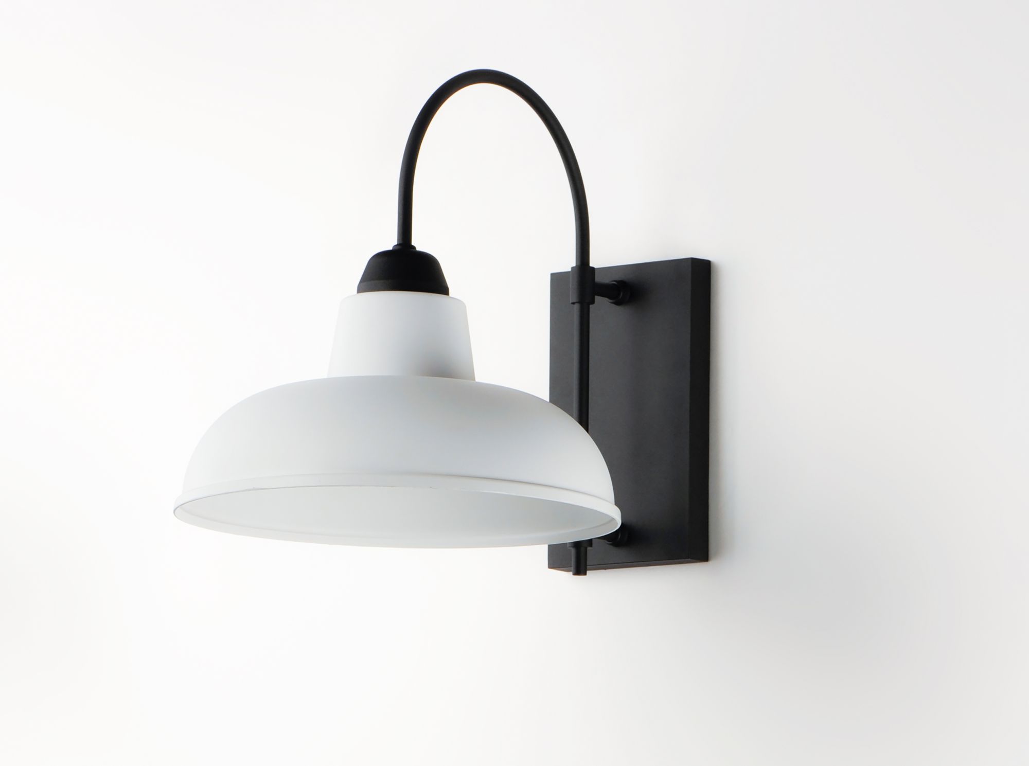 Image 2 Industrial 1-Light 13.75" Wide White/Black Outdoor Wall Mount more views