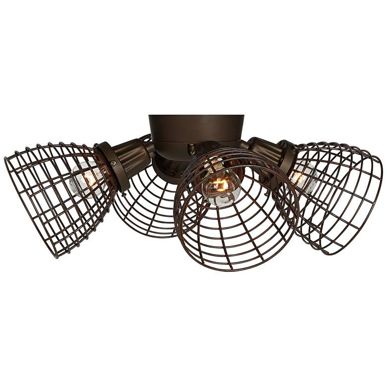 Image 1 Industrial 4-Light Oil-Rubbed Bronze Ceiling Fan Light Kit
