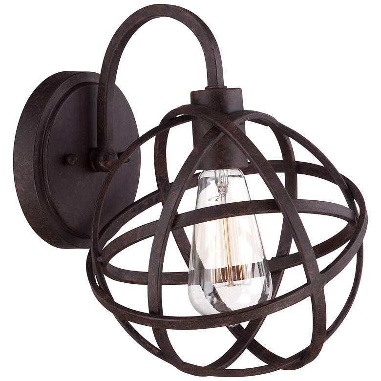 Image 1 Industrial Atom 11 inch High Edison Bronze Wall Sconce