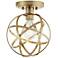 Industrial Atom 8" Wide Brass LED Ceiling Light