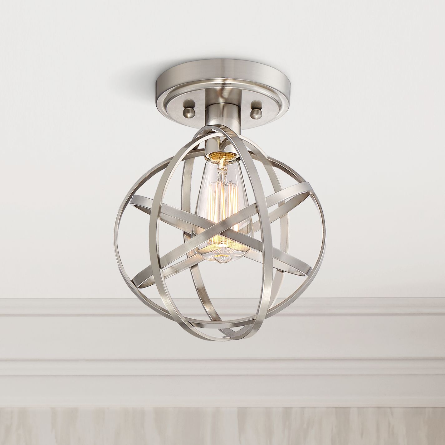 brushed nickel hallway light fixtures