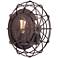 Industrial Cage 14" Wide Dark Rust Wall Sconce