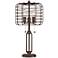 Industrial Cage Edison Bulb Rust Metal Table Lamp