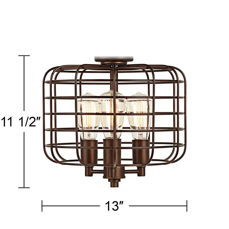 Image 2 Industrial Cage Oil-Rubbed Bronze LED Ceiling Fan Light Kit more views