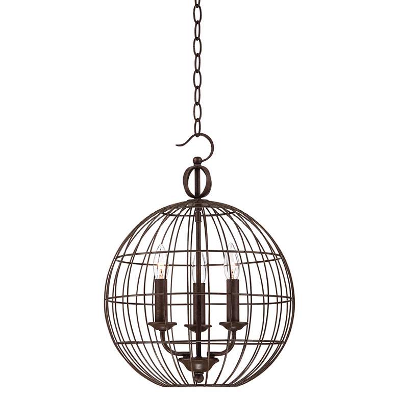 Image 1 Industrial Candelabra 3-Light 15" Wide Cage Pendant Light
