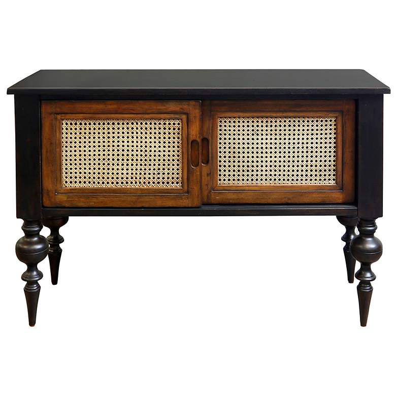 Image 1 Industrial Cane 48" Wide Black 2-Door Console Table