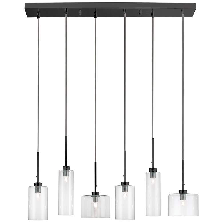 Image 2 Industrial Chic 29" Wide Painted Black Multi Light Pendant
