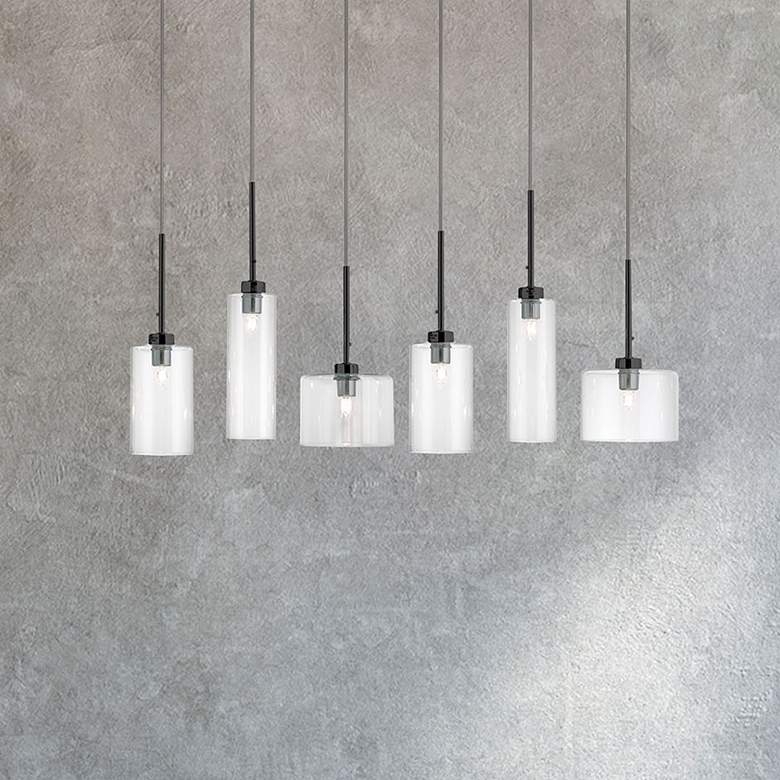 Image 1 Industrial Chic 29" Wide Painted Black Multi Light Pendant