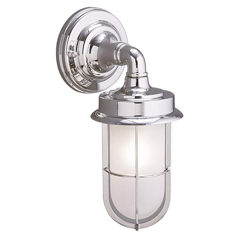 Image 1 Industrial Chrome Finish 11 3/4 inch High Outdoor Wall Light