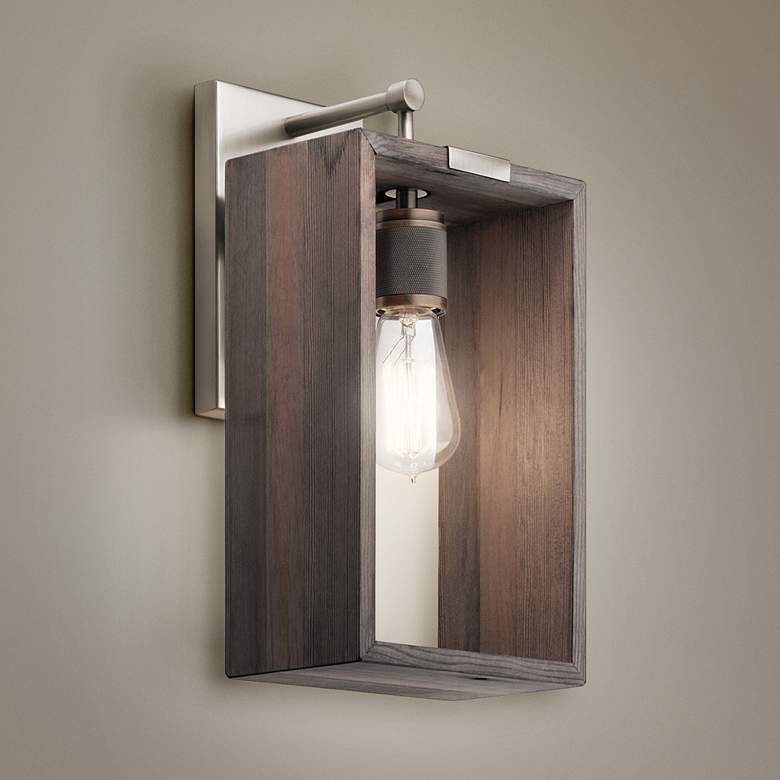 Image 1 Industrial Frames 14 1/2 inch High Classic Pewter Wall Sconce
