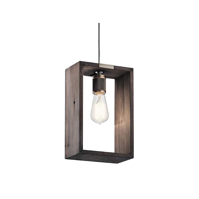 Image 1 Industrial Frames 7 1/2" Wide Classic Pewter Mini Pendant