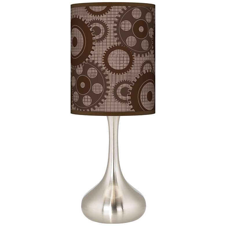Image 1 Industrial Gears Giclee Droplet Table Lamp