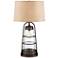 Industrial Lantern Table Lamp with Night Light with 9W LED Bulb