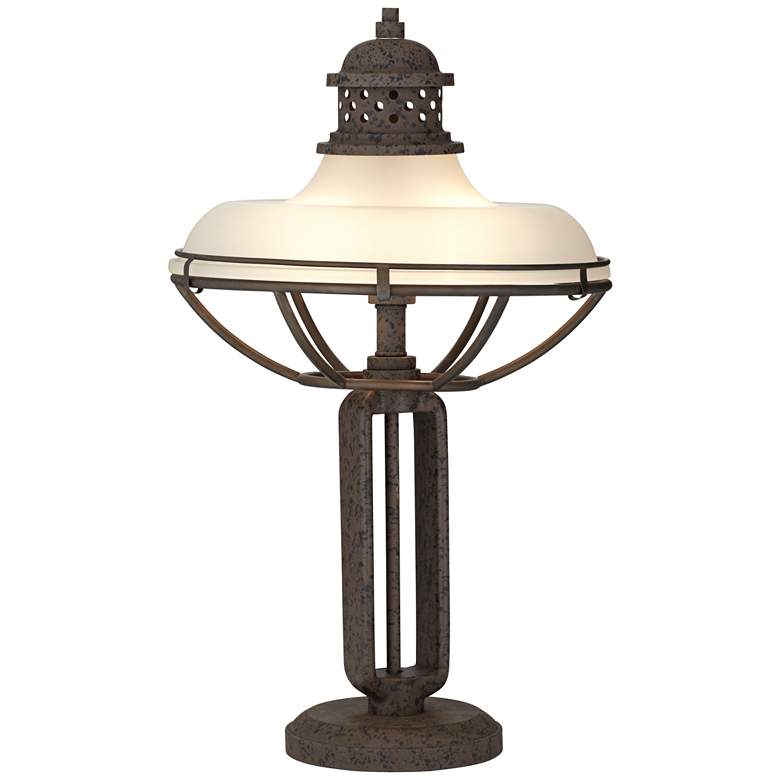 Image 5 Industrial Metal 2-Light Table Lamp With Black Round Riser more views