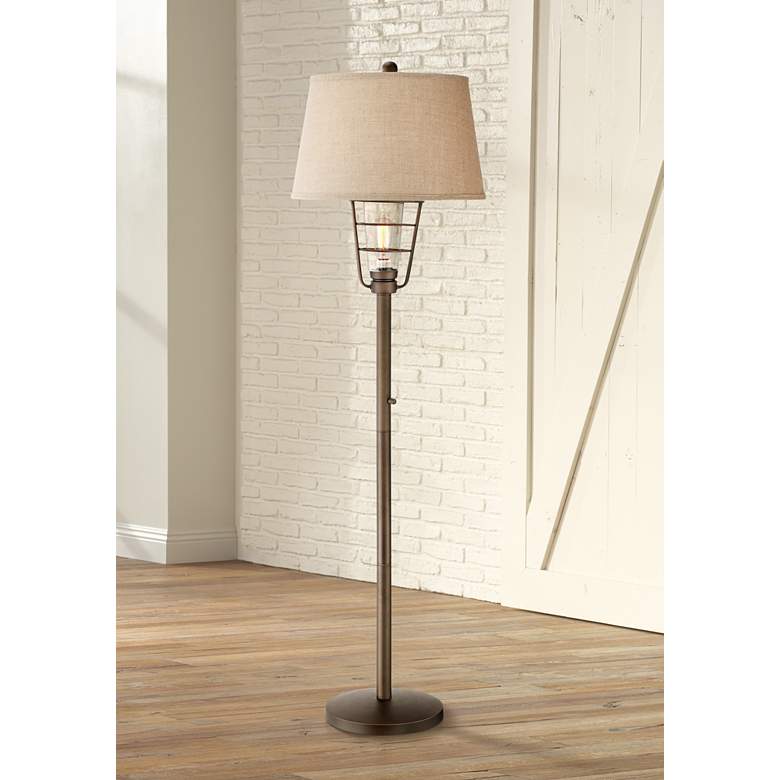 Image 1 Industrial Nightlight Lantern Floor Lamp