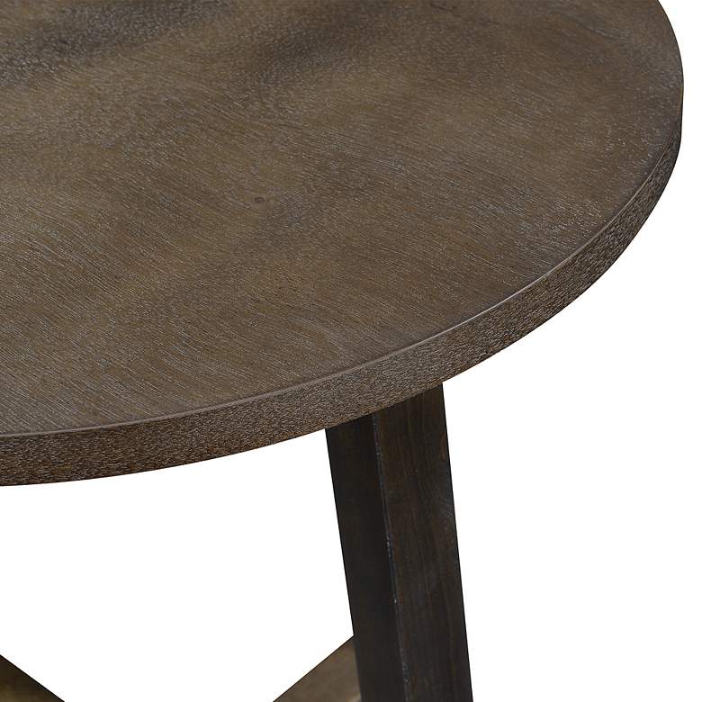Image 3 Industrial Smokey Walnut 3-Piece Coffee and End Table Set more views
