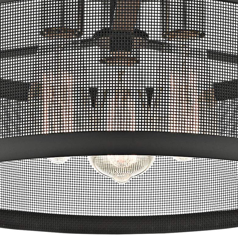 Image 4 Industro 15" Wide Black Mesh 3-Light Ceiling Light more views