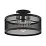 6_Industro 15" Wide Black Mesh 3-Light Ceiling Light more views