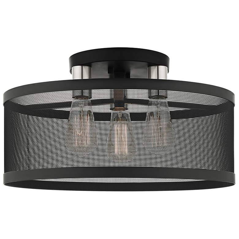 Image 6 Industro 18" Wide Black Mesh Ceiling Light more views