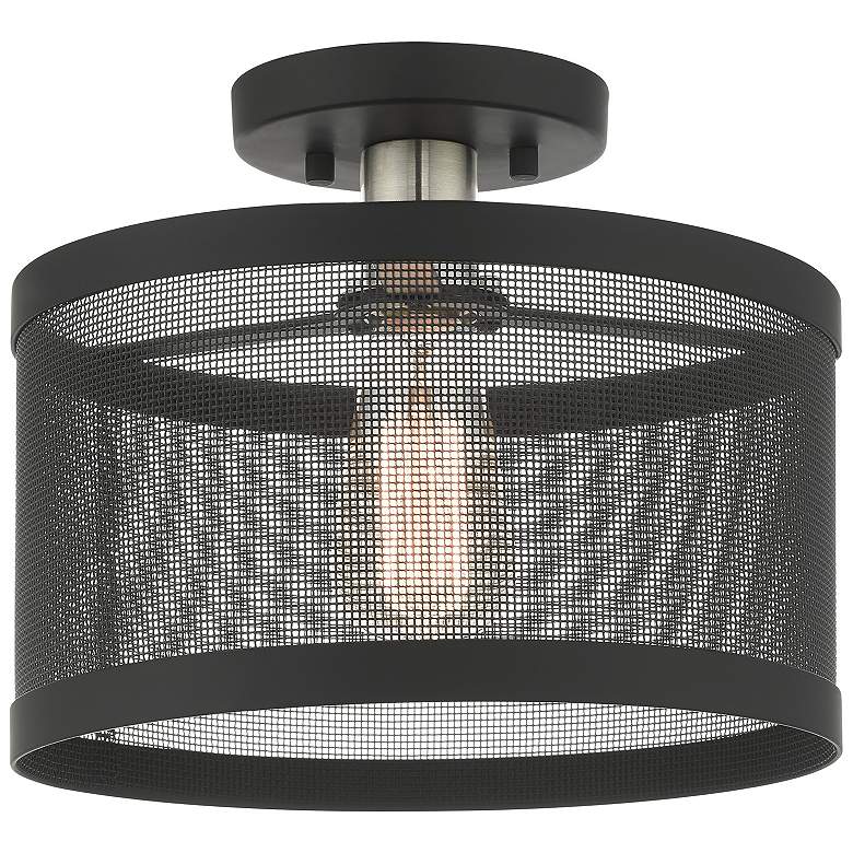 Image 2 Industry 1 Light Black Semi Flush Mount