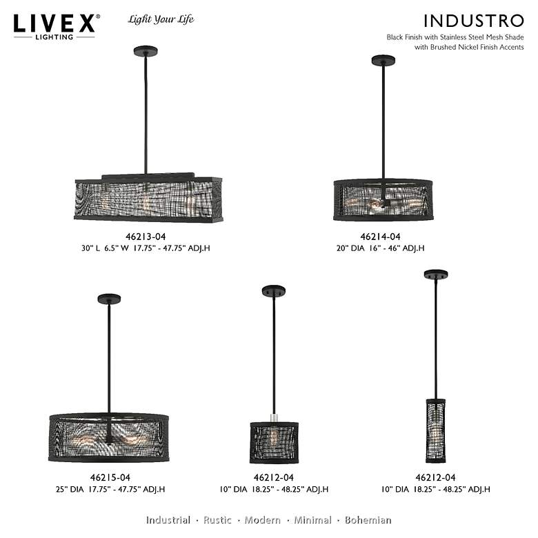 Image 4 Industry 1 Light Black Semi Flush Mount more views