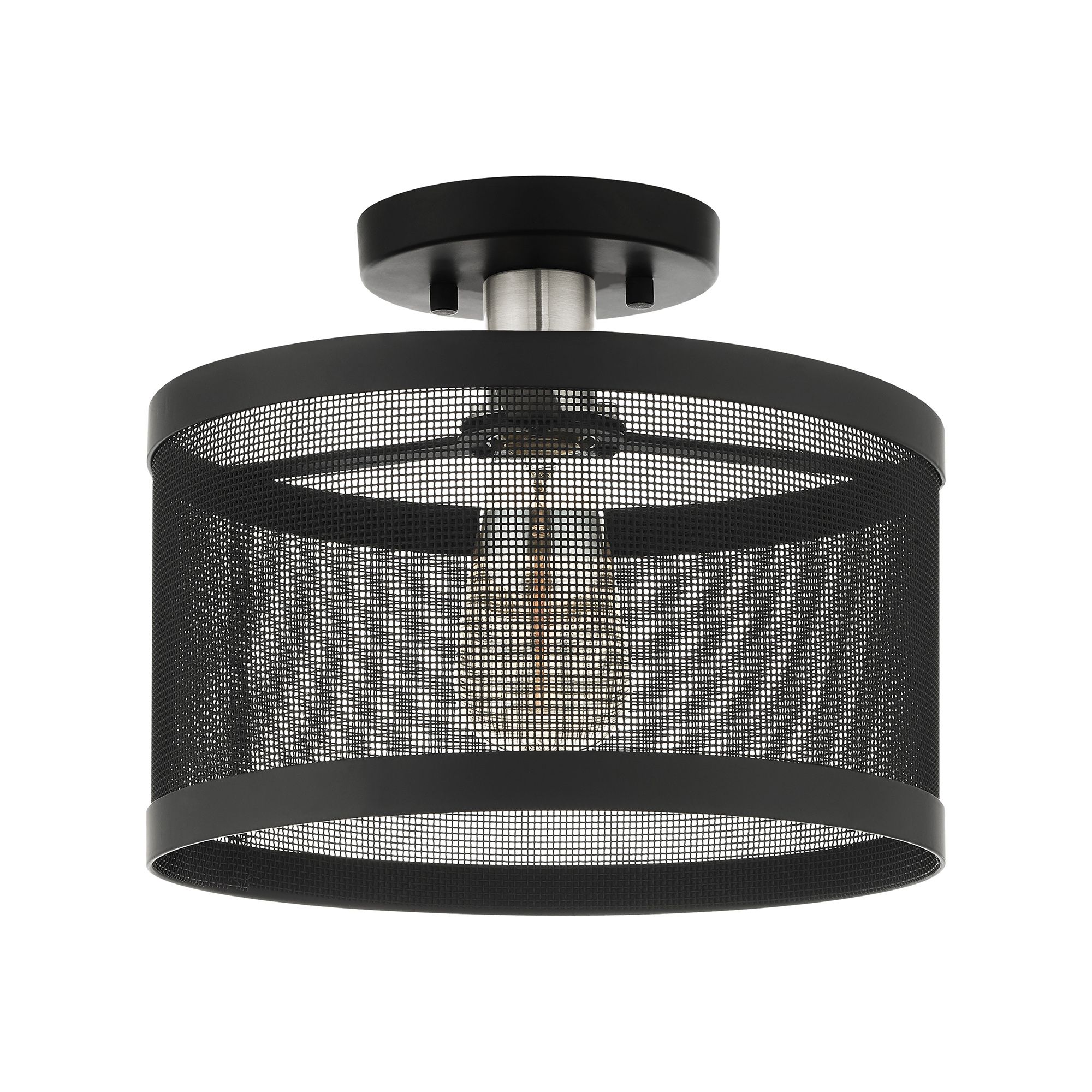 Image 5 Industry 1 Light Black Semi Flush Mount more views