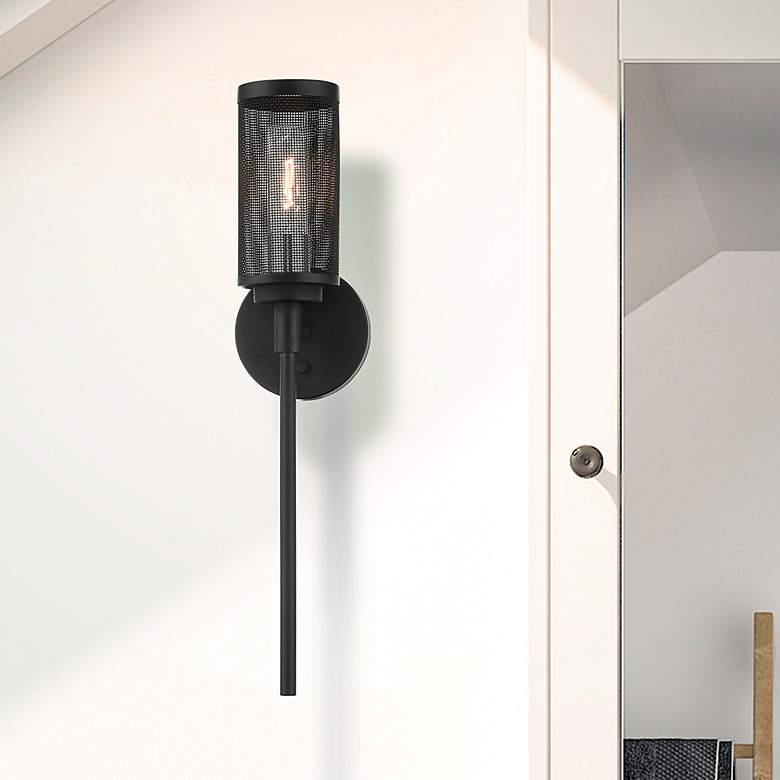 Image 1 Industry 1 Light Black Wall Sconce