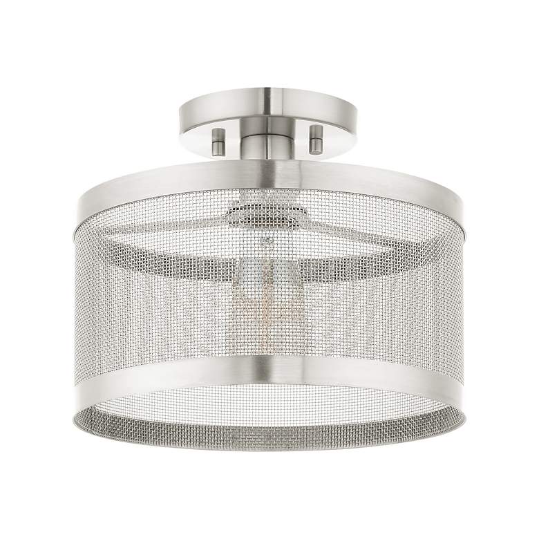 Image 5 Industry 1 Light Brushed Nickel Semi Flush Mount more views