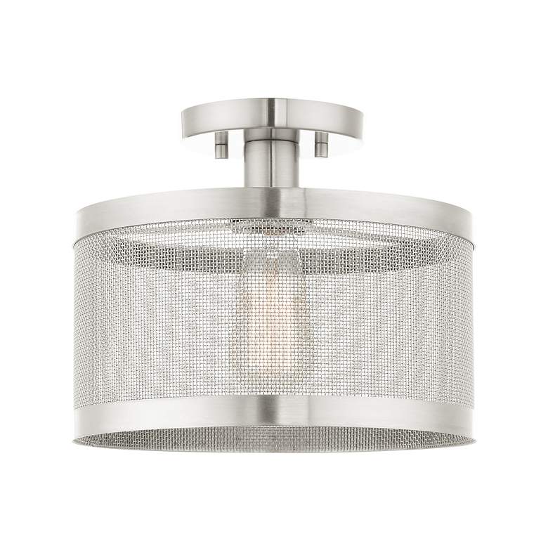 Image 6 Industry 1 Light Brushed Nickel Semi Flush Mount more views