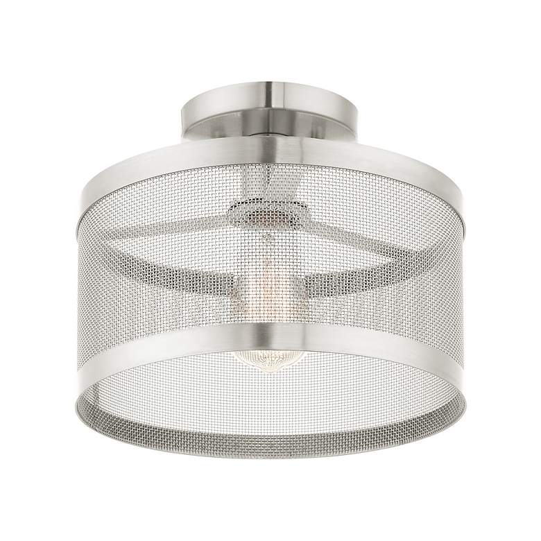 Image 7 Industry 1 Light Brushed Nickel Semi Flush Mount more views
