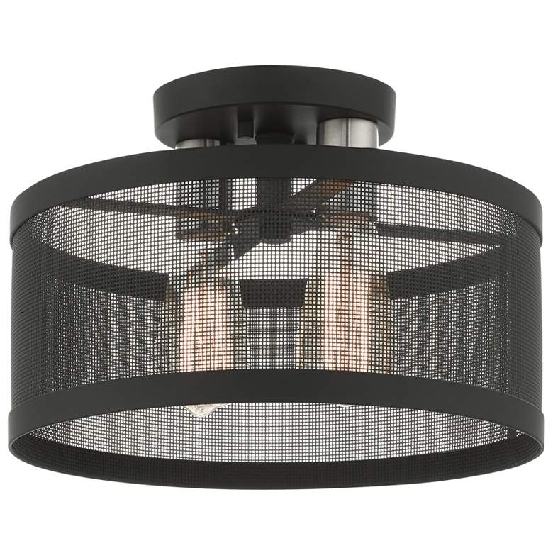 Image 1 Industry 2 Light Black Semi Flush Mount