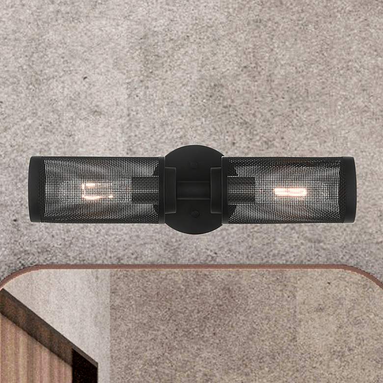 Image 1 Industry 2 Light Black Wall Sconce