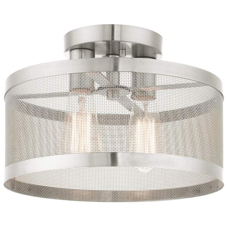 Image 1 Industry 2 Light Brushed Nickel Semi Flush Mount