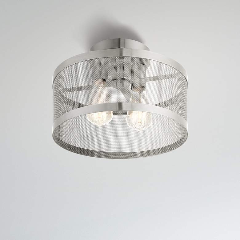 Image 1 Industry 2 Light Brushed Nickel Semi Flush Mount