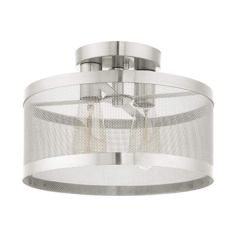 Image 5 Industry 2 Light Brushed Nickel Semi Flush Mount more views