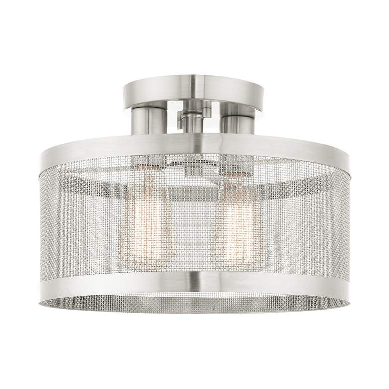 Image 6 Industry 2 Light Brushed Nickel Semi Flush Mount more views