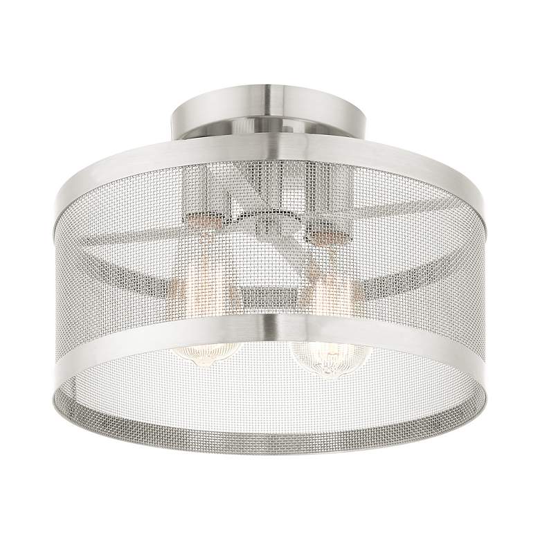 Image 7 Industry 2 Light Brushed Nickel Semi Flush Mount more views
