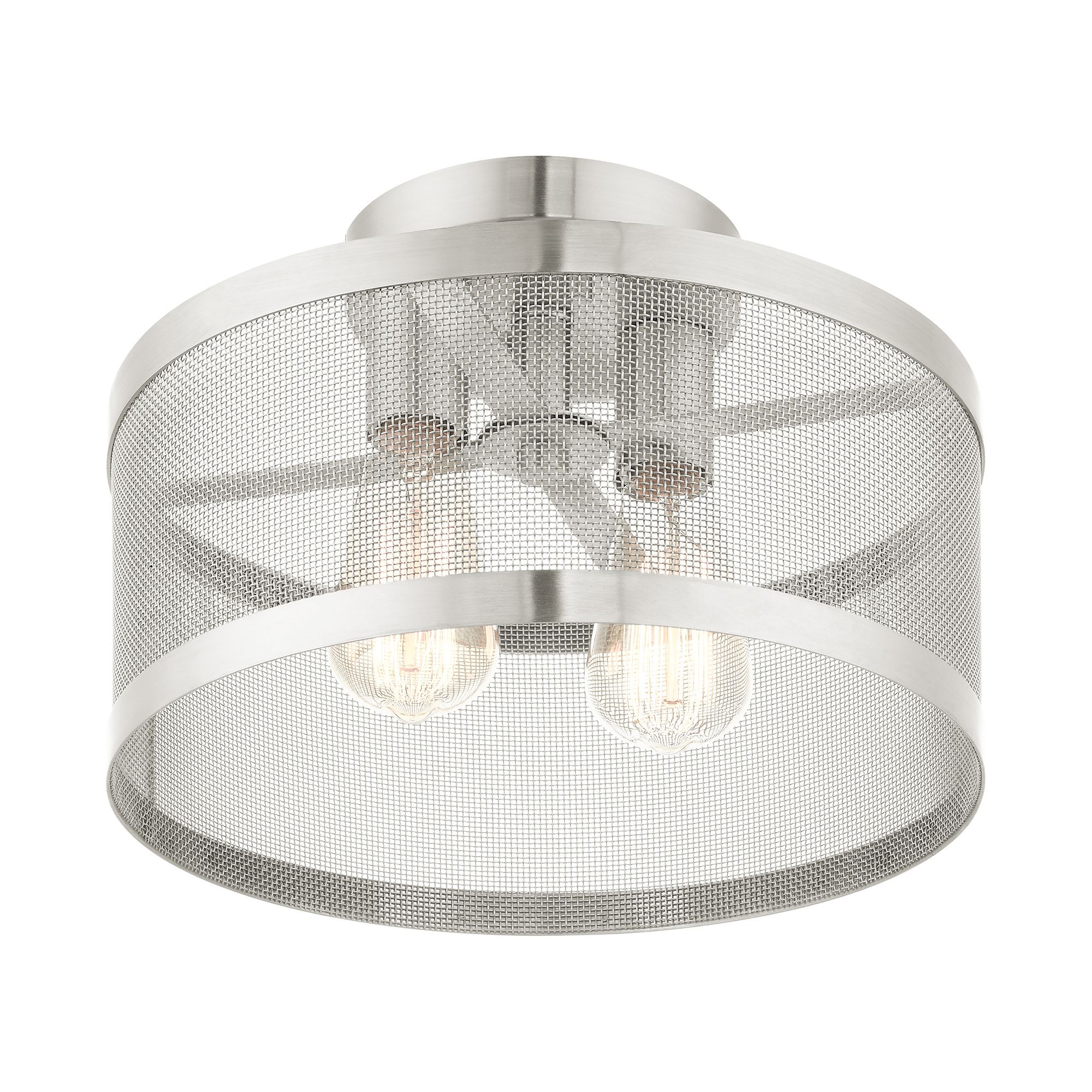 Industry 2 Light Brushed Nickel Semi Flush Mount