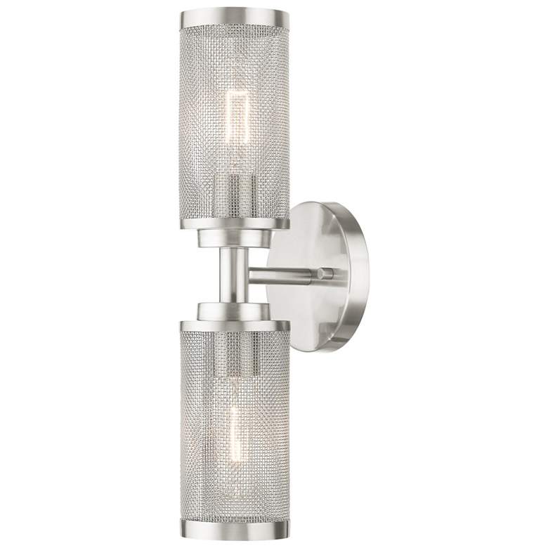 Image 1 Industry 2 Light Brushed Nickel Wall Sconce