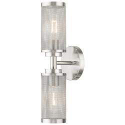 Industry 2 Light Brushed Nickel Wall Sconce