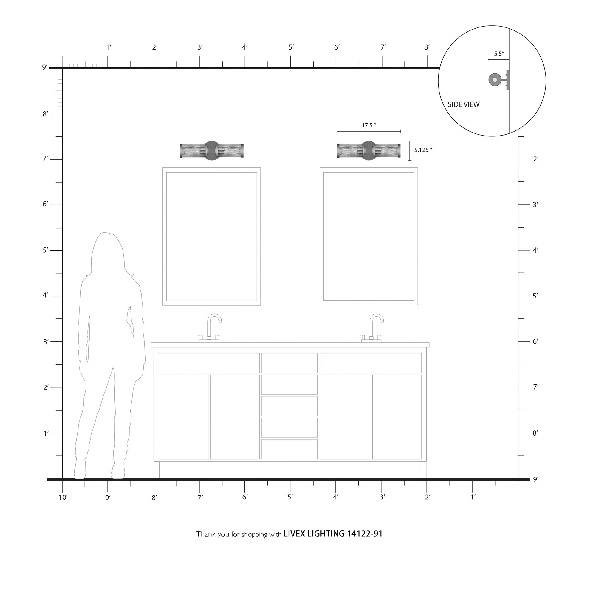 Industry 2 Light Brushed Nickel Wall Sconce