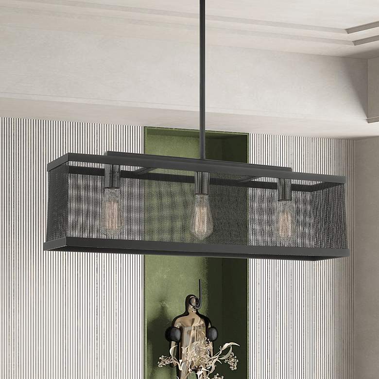 Image 1 Industry 3 Light Black Chandelier