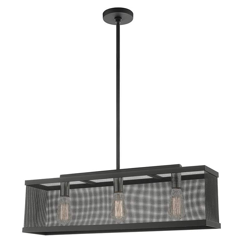 Image 7 Industry 3 Light Black Chandelier more views