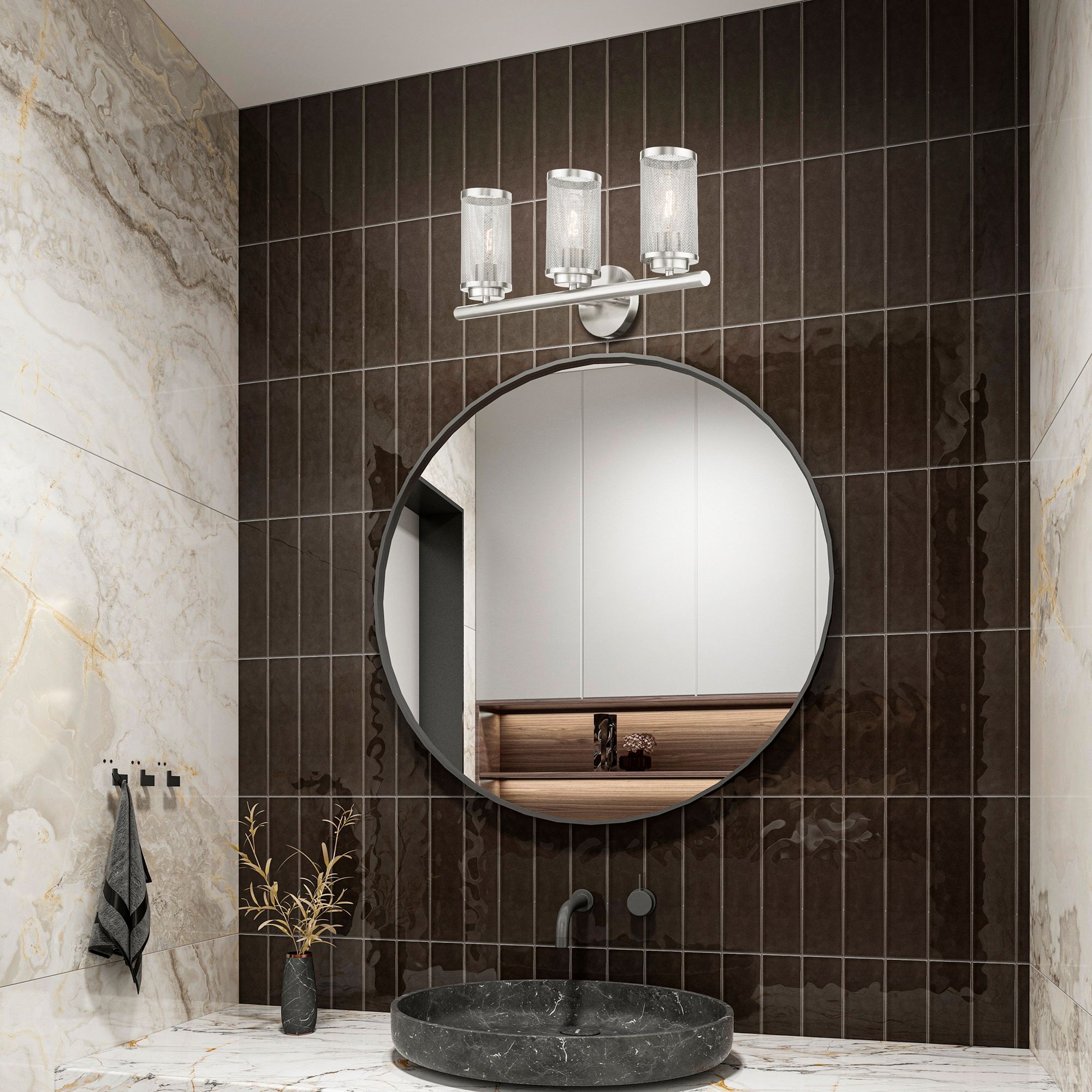 Industry 3 Light Brushed Nickel Bath Vanity