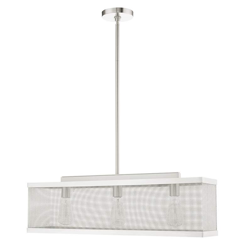 Image 5 Industry 3 Light Brushed Nickel Chandelier more views