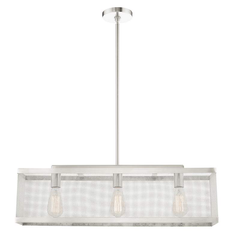 Image 6 Industry 3 Light Brushed Nickel Chandelier more views