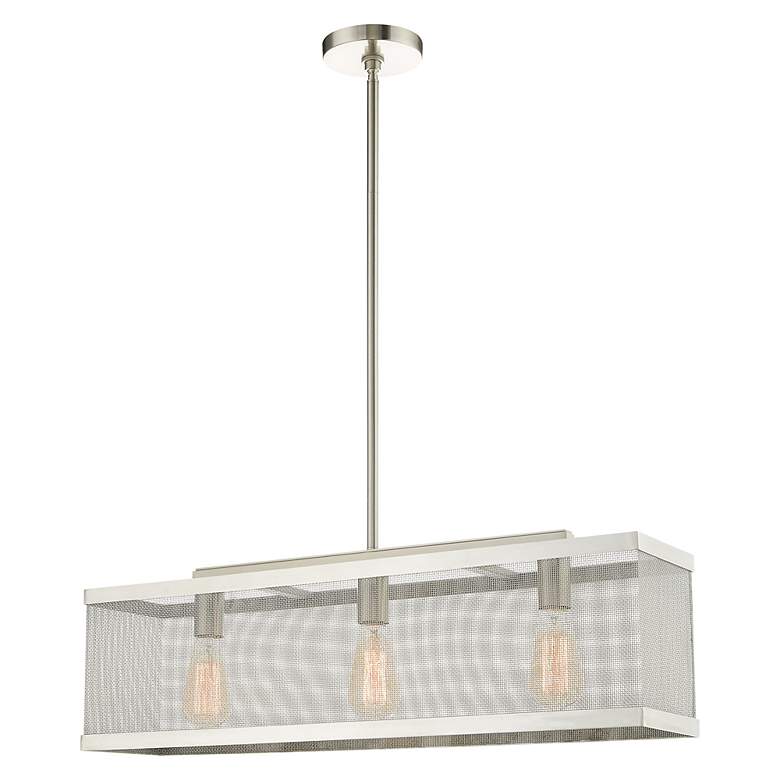 Image 7 Industry 3 Light Brushed Nickel Chandelier more views
