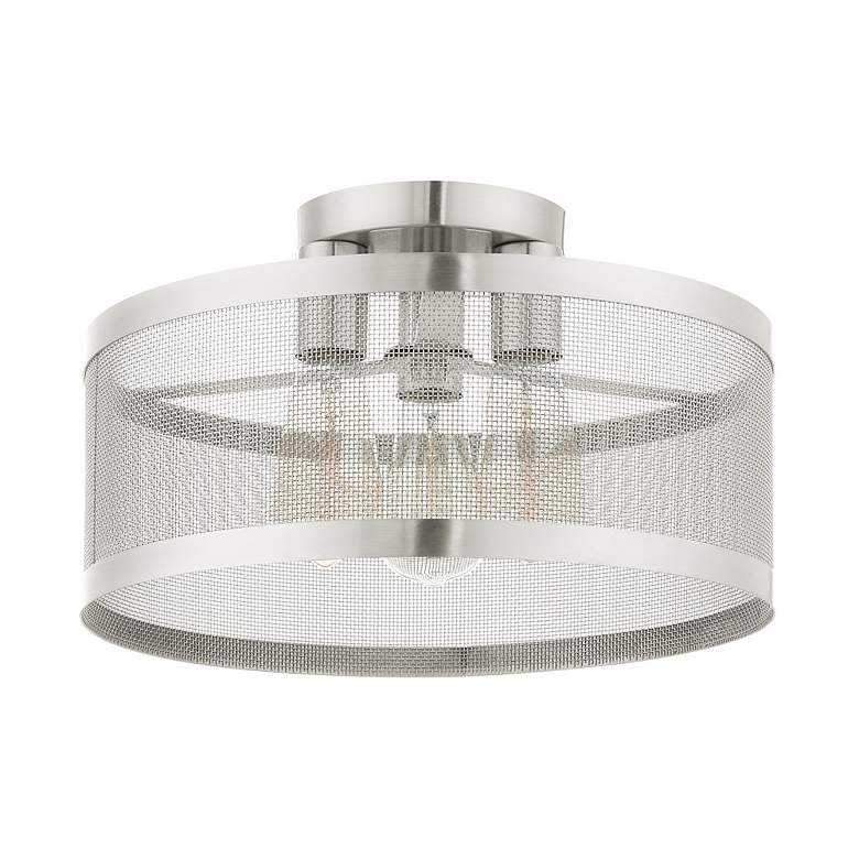 Image 5 Industry 3 Light Brushed Nickel Semi Flush Mount more views